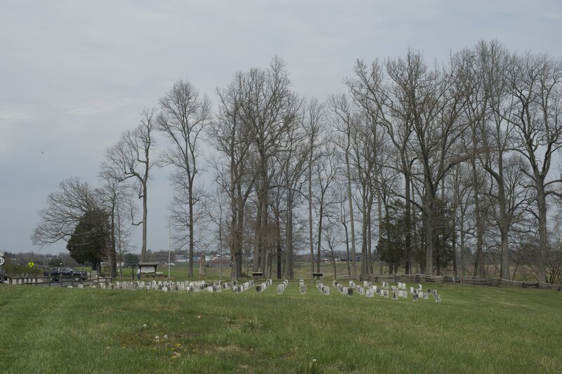 The trail begins in Zollicoffer Park, where there is a cemetery where hundreds of confederate dead are buried, including General Zollicoffer, who at this location during the battle in 1862.