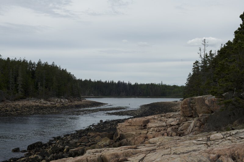 Water can be seen flowing in and out of the cove as the tides change.