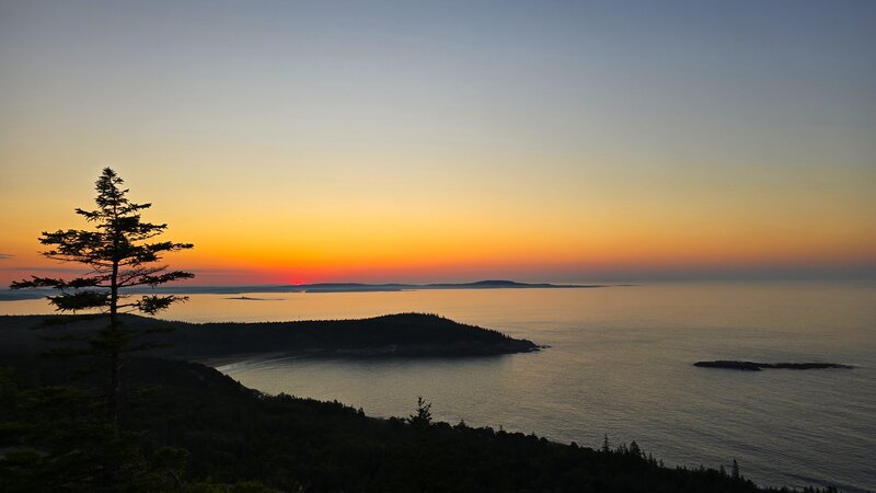 Sunrise from Gorham Mountain Trail.