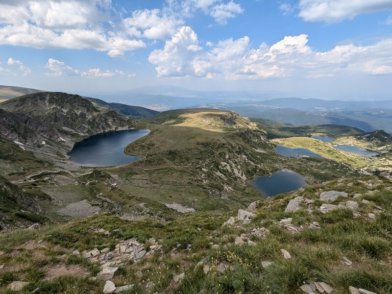 One of the views from the top showing a few of the lakes.