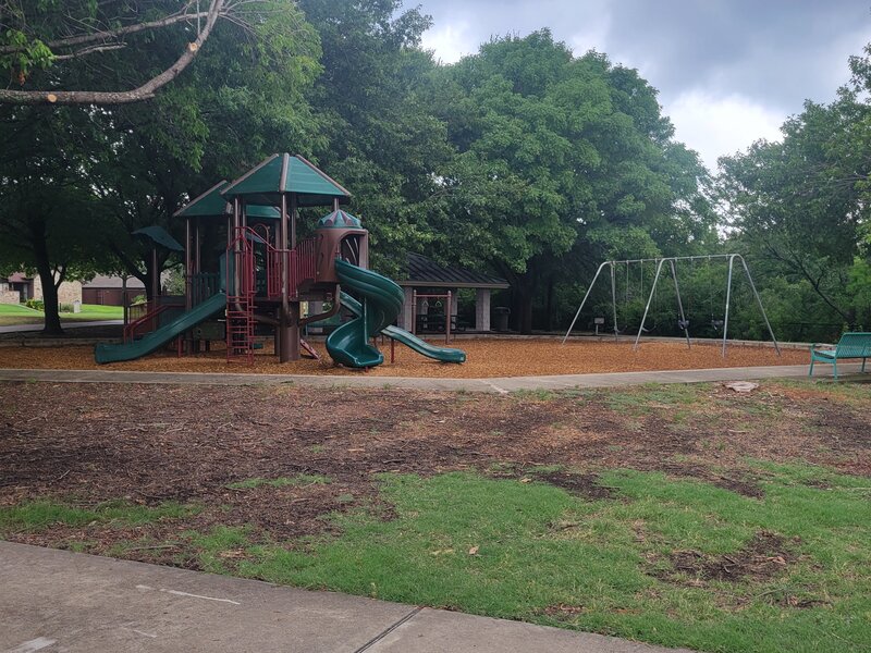 Copper Creek playground. There is a nice group shelter beside the playground.