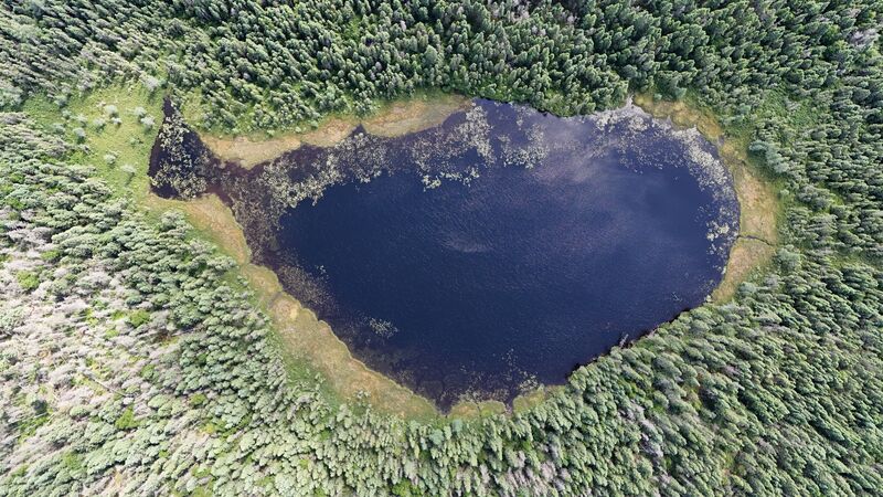 A very small lake at the end of the trail.