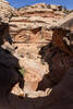 A large pour-off and the beginning of the more scenic portion of Slickhorn Canyon.