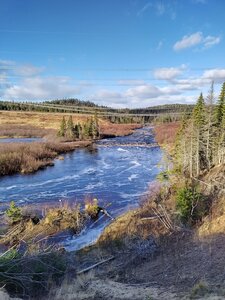 Rivière en aval de la Grosse Chute. River downstream of the "Grosse Chute" waterfall.