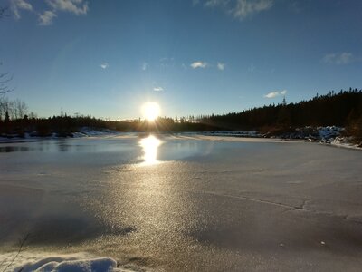 Coucher de soleil au sentier des Rapides. Sunset at the rapid trail.