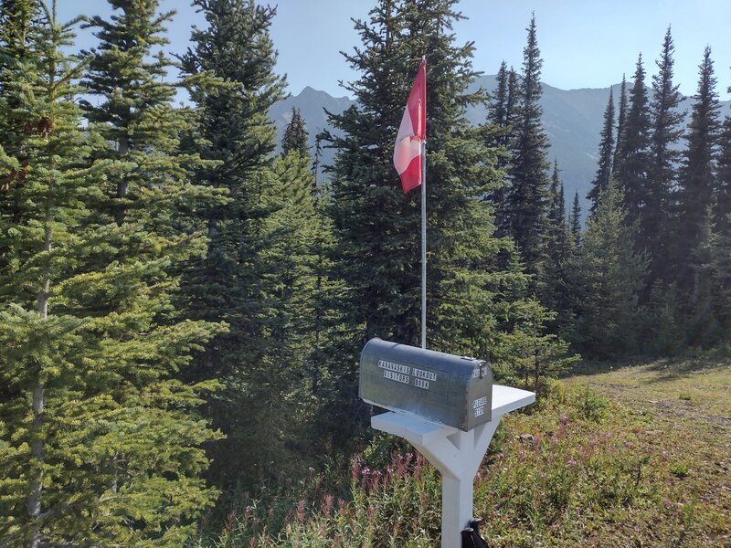 Visitors' register at the Kananaskis Fire Lookout. Make sure to sign it, other interesting items in there too :>)