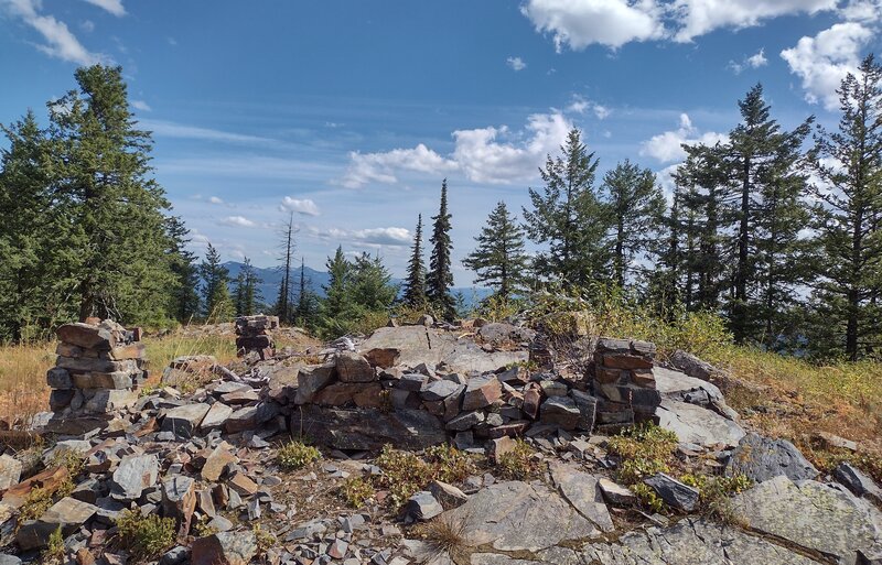 Ruins of an old lookout on the summit of Plowboy Mountain.