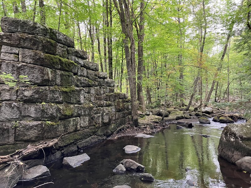 Stone abutments, along Nubanusit Brook.