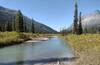 The beautiful Jackpine River high in the mountains on the Alberta side of the Great Divide.