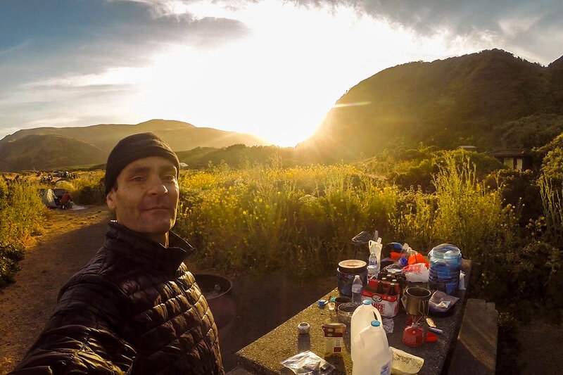 Sunrise at Mattole Campground on the north end of The Lost Coast Trail