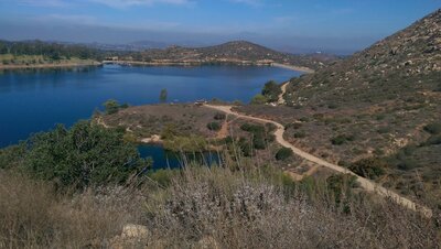 Lake Poway from the hike up Mount Woodson Trail to Potato Chip Rock.