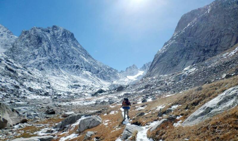 Hiking to Gannett Peak Basecamp.