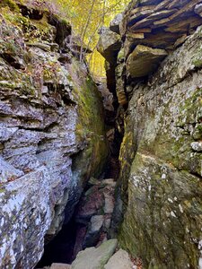 One of the deep crevices.