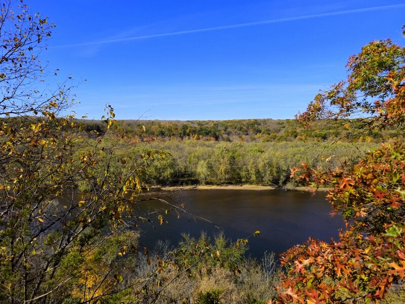 A view of the St. Croix River with Minnesota in the distance,