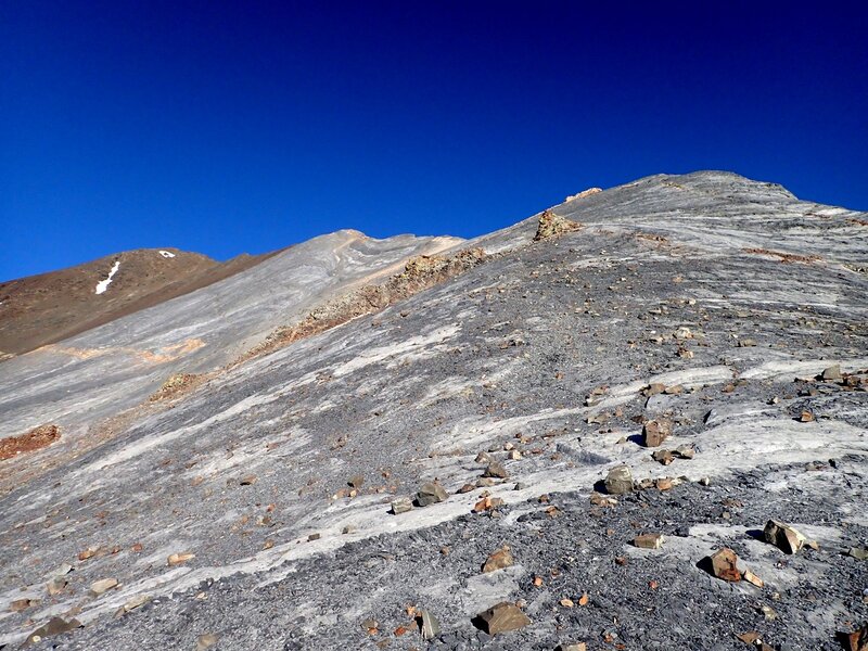 Looking up Sacajawea's east ridge.