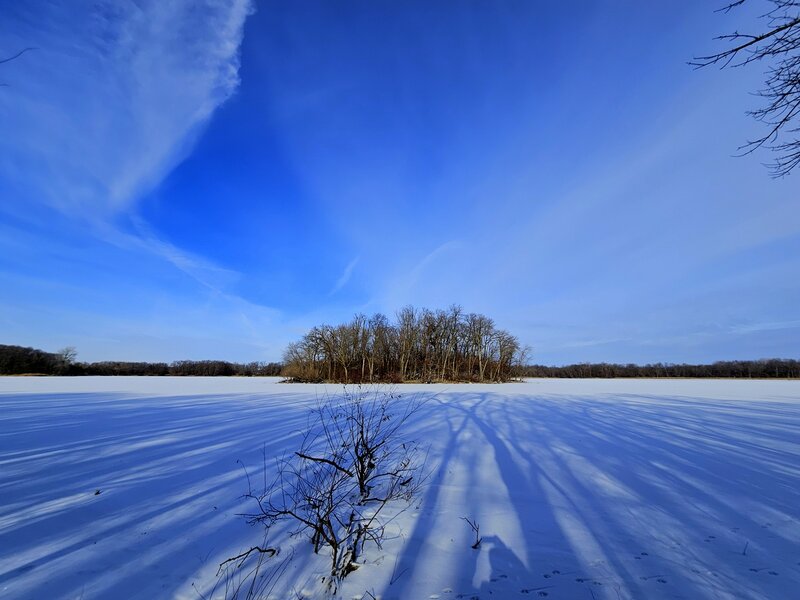 Cleary Lake at the end of the Lakeside Trail in early winter.