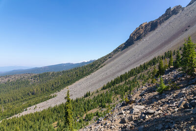 The scree slopes of Mount Thielsen.