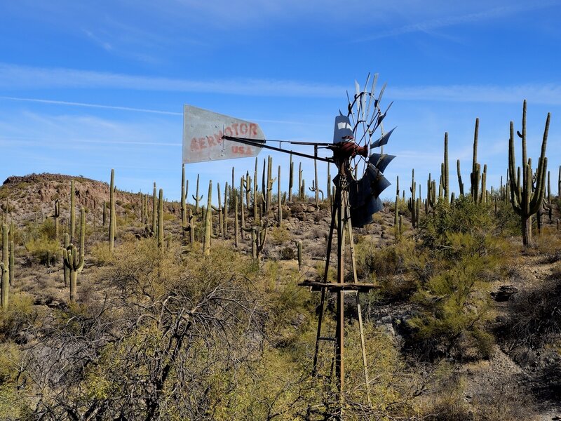 The still functioning Aeromotor in Yuma Mine Wash