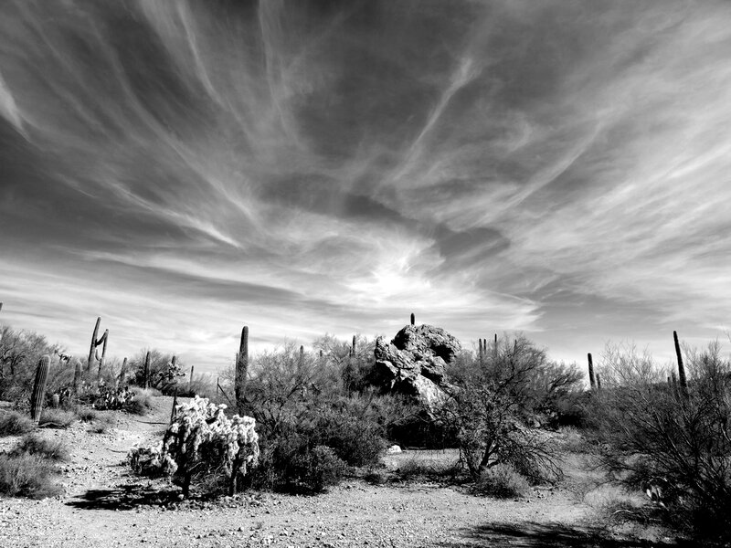 Clouds over the Gila Monster Mine.
