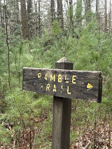 A sign on the trail.