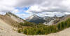 Looking down the Oval Creek drainage towards Oval Peak.