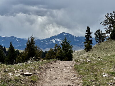 Beautiful views of Gallatin Range from the top.