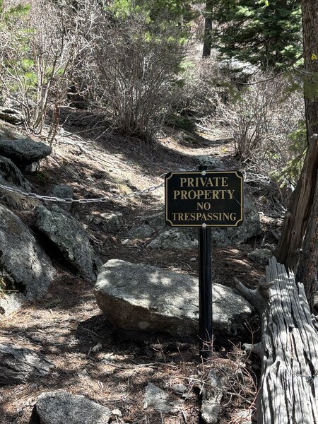 Trail ends at the Broadmoor property line, about .1 of a mile from the end of the route as shown.