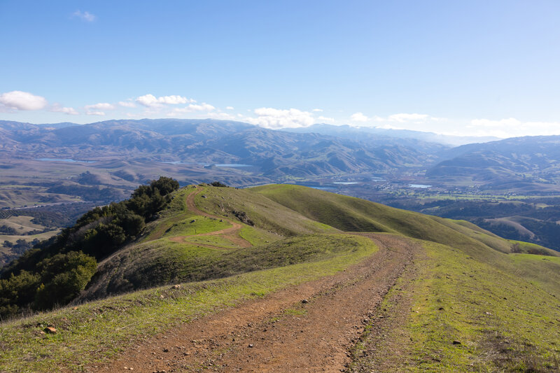 Rolling hills along Sunol Ridge Trail.