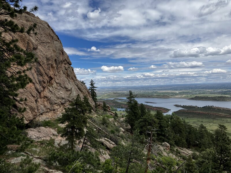 Approach to the top with a nice view of Horsetooth Res and Fort Collins.