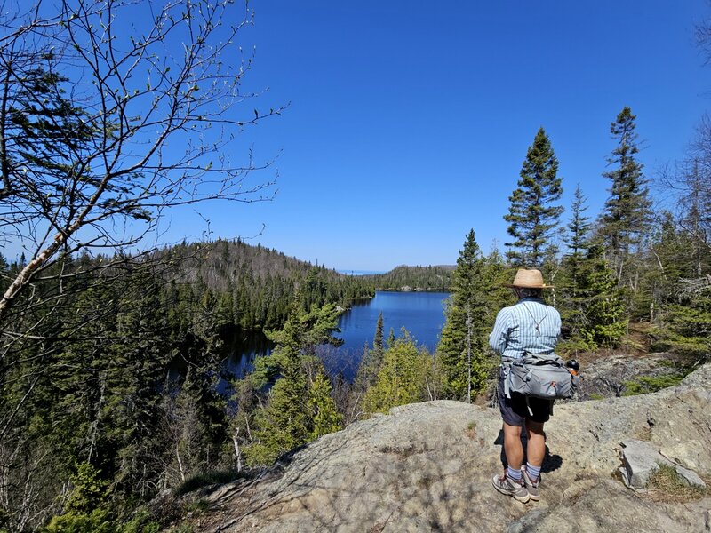 Orphan Lake and Lake Superior from the first overlook.