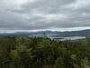 View from the lookout tower on Bald Mountain - towards saddleback and Rangeley Lake.