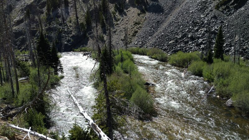 Marsh Creek far below the trail in these rugged hills/mountains.