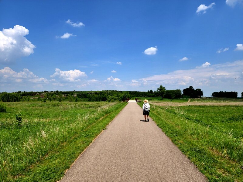 Starting out on the paved section of the Mound Creek Trail.