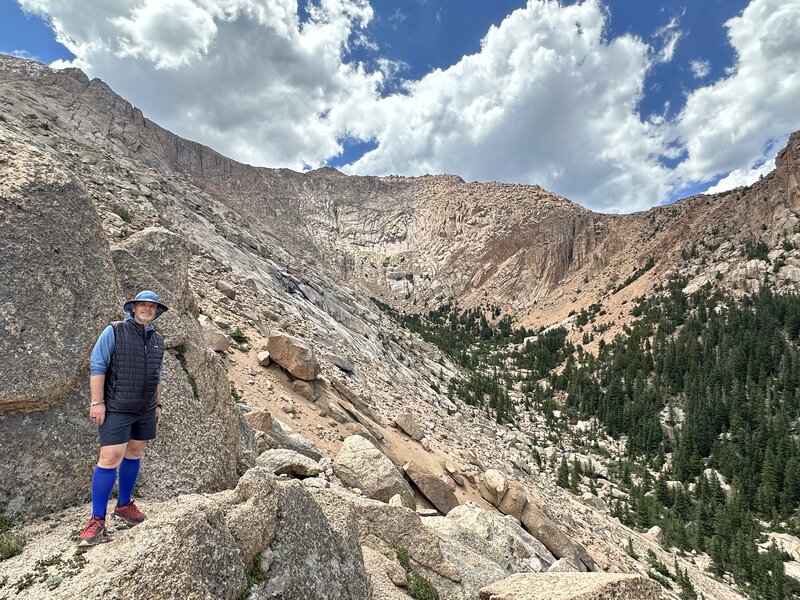 Overlooking the bottomless pit.