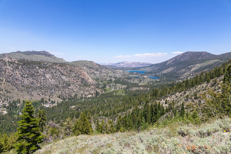 Gull Lake and June Lake with Reversed Peak on the left in the distance.
