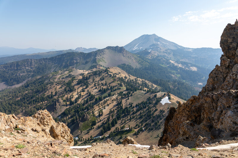 Mount Diller and Lassen Peak from Brokeoff Mountain.