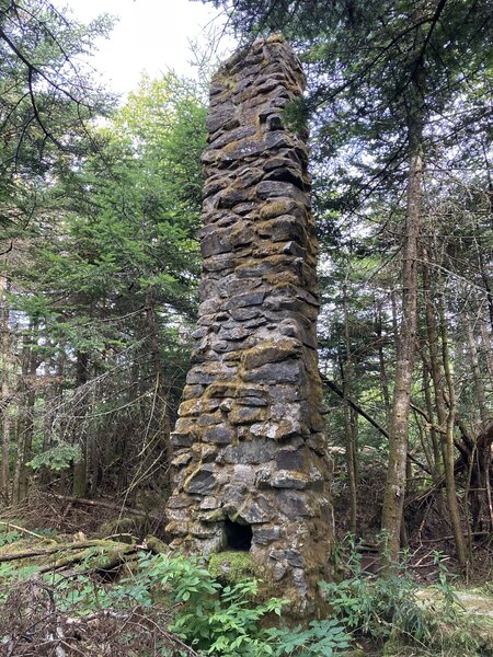 Old chimney near the summit of Ludlow Mountain.
