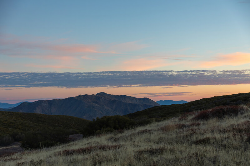 The first light over Oriflamme Mountain.