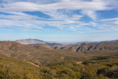 Flatter terrain after crossing Mason Valley Truck Trail.