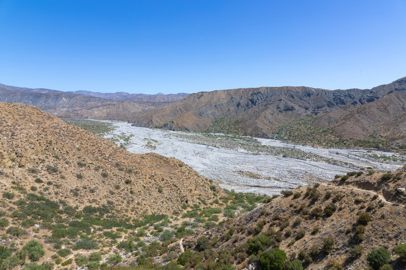 The wide bed of Whitewater River.