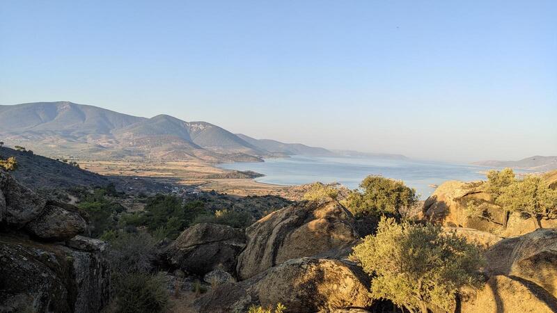 The view of Lake Bafa from a region home to Neolithic rock paintings, as well as ancient churches and monasteries.