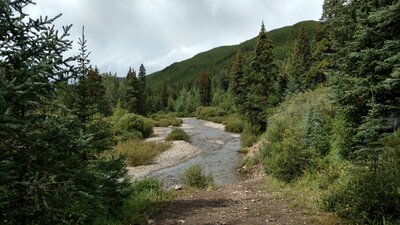 The Seep Creek crossing in late August, along Mountain Trail.