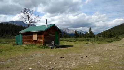 Eagles Nest patrol cabin, set in the mountains of the Persimmon Range.