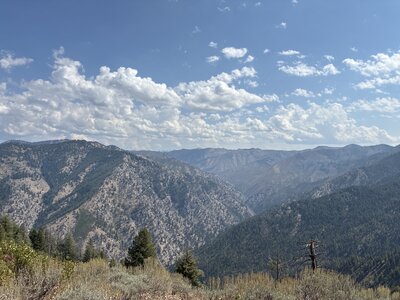 View of the Sawtooths in the far distance from about 1.5 miles from the summit.