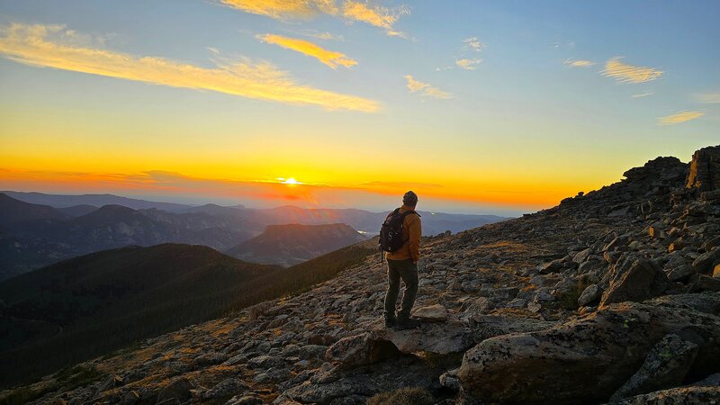 Sunrise from near the turn around point on Ute Trail.