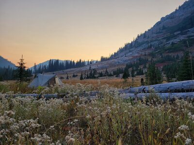Camping area at trail starting point.