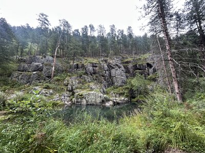 Gorgeous rock formation and creek.