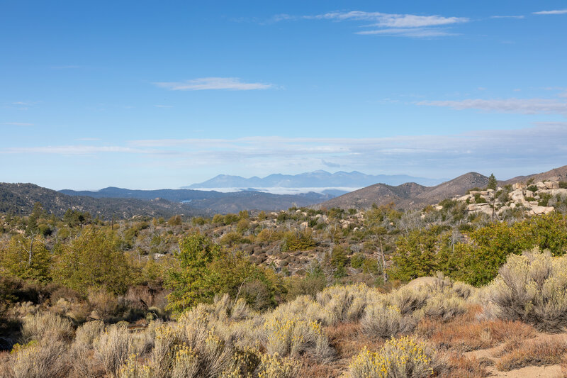 San Gabriel Mountains in the distance.