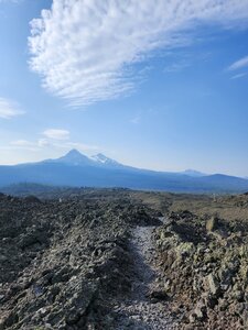North and Middle Sister from the lava fields leading back to the McKenzie Pass/PCT trailhead.