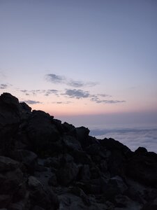 Sunrise from the GPS station seen over the ridge.